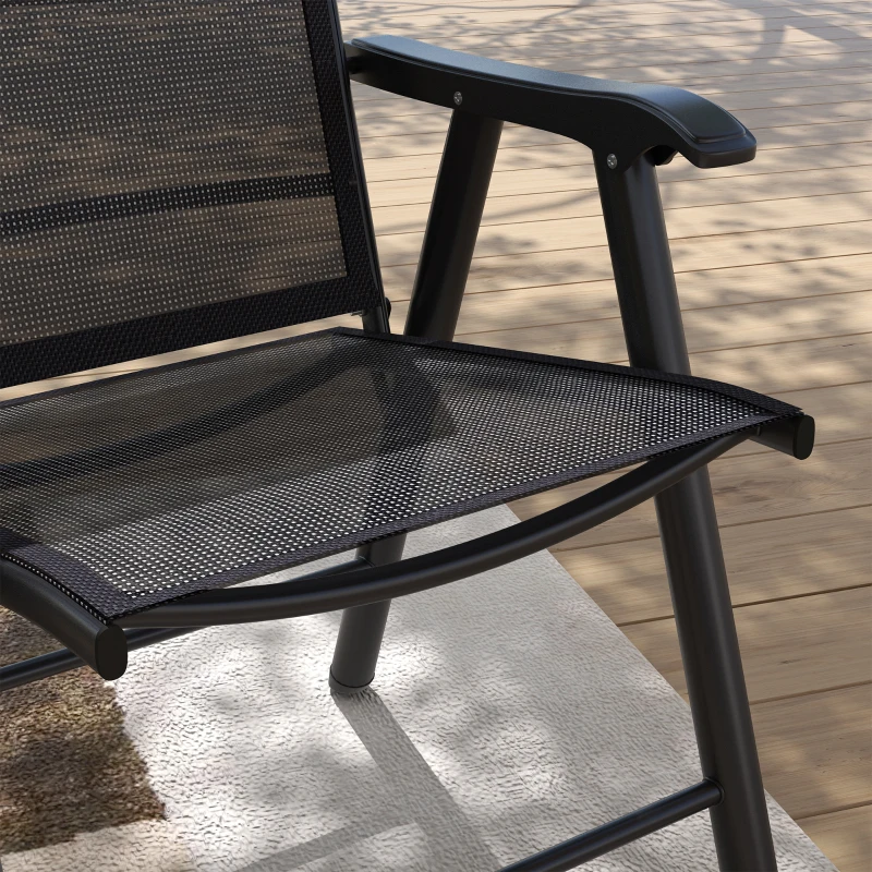 Best Set of Four Folding Garden Chairs - Black - Image 8