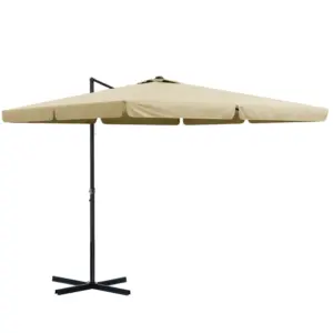 Best 3m Cantilever Parasol, with Four-Position Canopy - Khaki