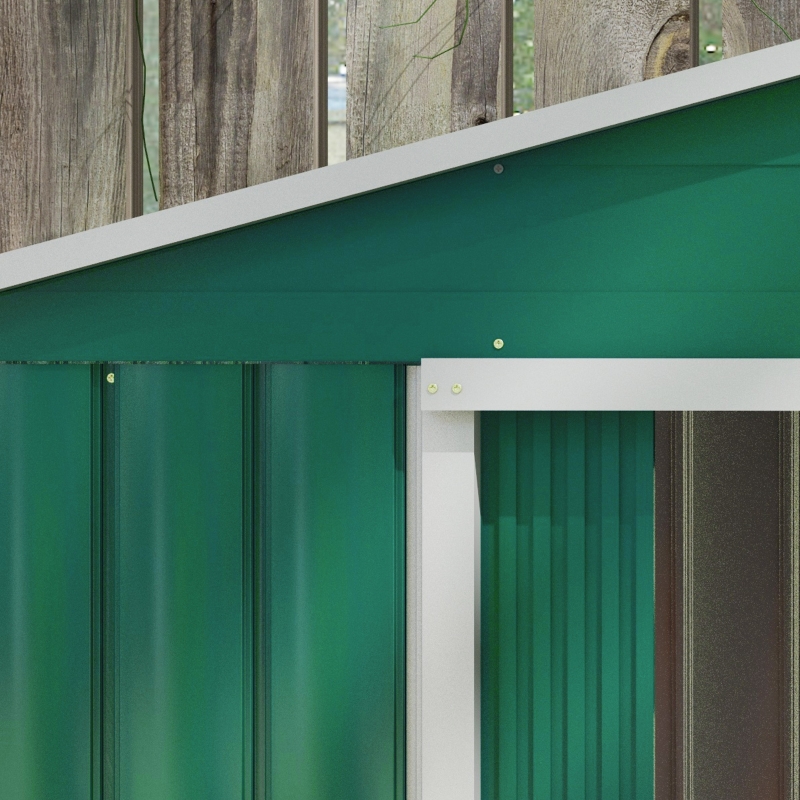 Best 7 x 4ft Metal Garden Shed, Outdoor Storage Tool House with Ventilation Slots, Foundation Kit and Lockable Double Doors, Green - Image 10