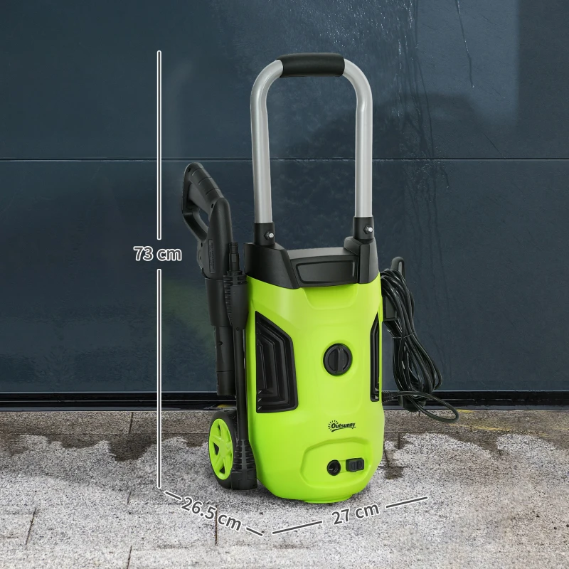 Best 1800W High Pressure Washer, 150 Bar Pressure, 420 L/h Flow, Portable Electric Power Washer Jet Wash Cleaner with Adjustable Nozzle, 6M Hose, Steel Handle for Home Patio Car Driveway, Green - Image 3