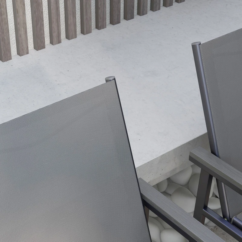 Best Five-Piece Metal Dining Set, with Glass-Top Table - Grey - Image 8