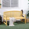 Best 2 Seater Wooden Garden Bench with Armrest, Outdoor Furniture Chair for Park, Balcony, Orange - Image 10