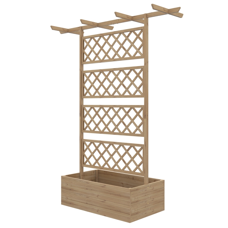 Best Wooden Trellis Planter Box, Raised Garden Bed to Grow Vegetables, Herbs and Flowers, Natural Tone - Image 11