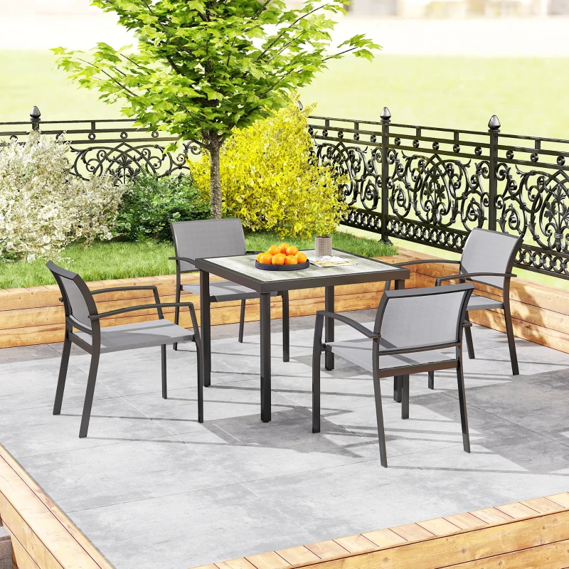 Best Five-Piece Outdoor Garden Dining Set - Grey - Image 8