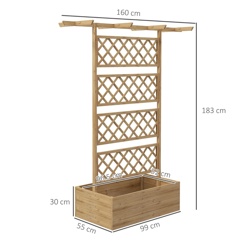 Best Wooden Trellis Planter Box, Raised Garden Bed to Grow Vegetables, Herbs and Flowers, Natural Tone - Image 3