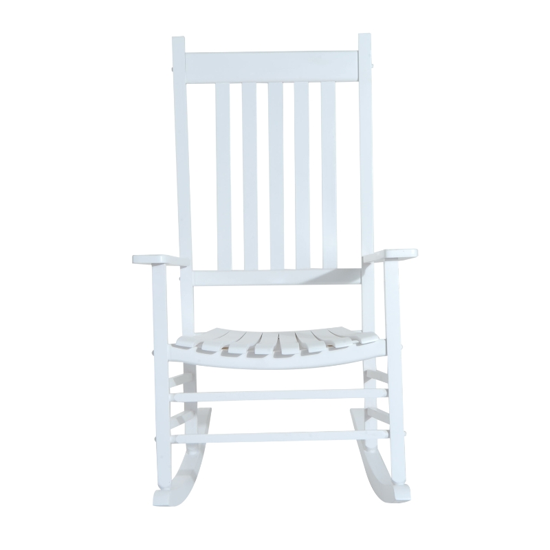 Best Outdoor Porch Rocking Chair Armchair Wooden Patio Rocker Balcony Deck Garden Seat White - Image 11