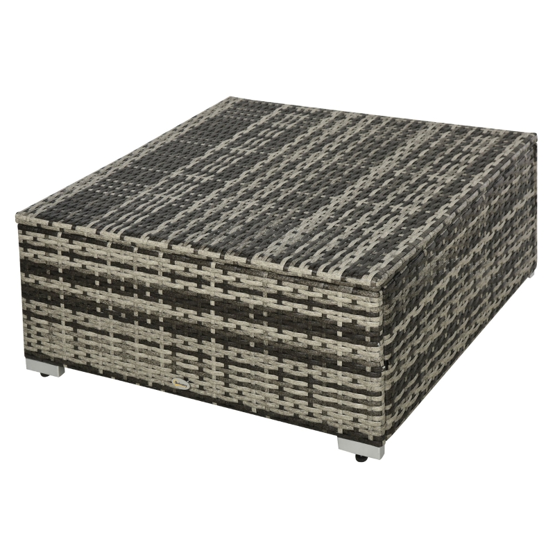 Best 4-Seater Rattan Sofa Set Wicker Sectional Furniture Cushion Grey Garden - Image 14