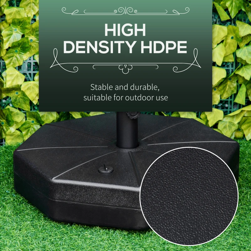 Best Octagonal Garden Parasol Base Holder Outdoor Market Umbrella Stand Weights, Up to 28kg Water Filled or 40kg Sand Filled, Black - Image 6