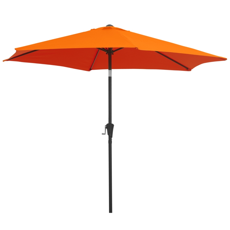 Best 2.6M Garden Parasol Umbrella with Tilt and Crank, Outdoor Sun Parasol Sunshade Shelter with Aluminium Frame, Orange - Image 11