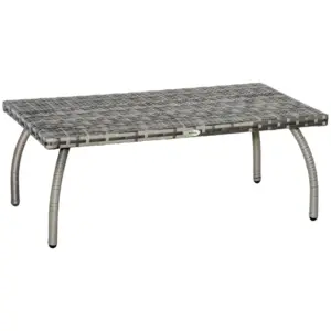 Best PE Wicker Rattan Garden Coffee Table - Mixed Grey