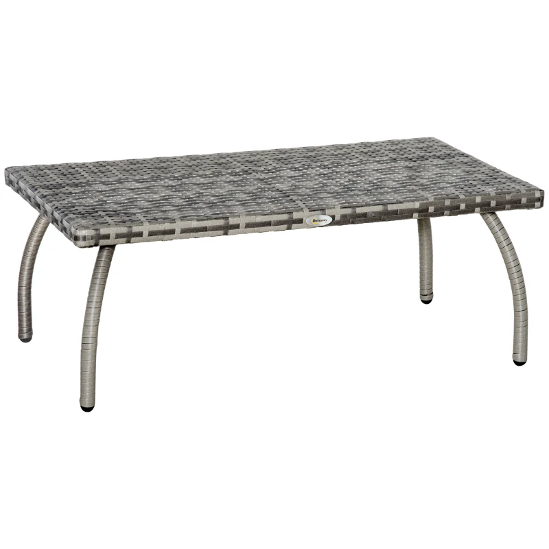 Best PE Wicker Rattan Garden Coffee Table - Mixed Grey