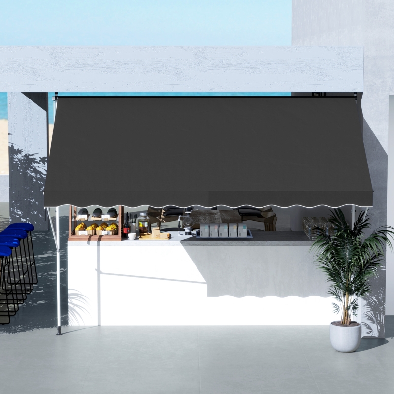 Best 3x1.5m Adjustable Outdoor Aluminium Frame Awning Black - Image 9