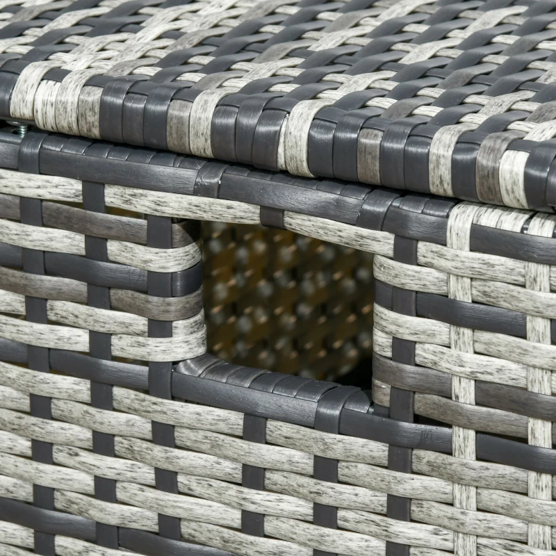 Best 6 Piece Rattan Garden Furniture Set, 8-Seater Outdoor Sofa Sectional with 3 Cushioned Loveseat 2 Footstools Table Grey - Image 7