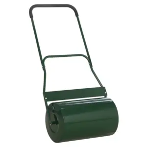 Best 40L Lawn Roller Drum Scraper Bar Collapsible Handle Water or Sand Filled Φ32cm Green