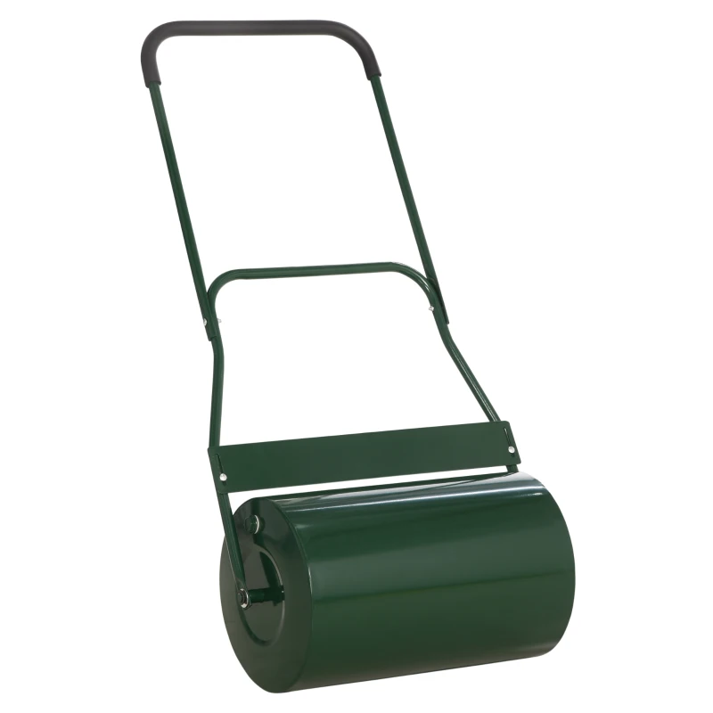Best 40L Lawn Roller Drum Scraper Bar Collapsible Handle Water or Sand Filled Φ32cm Green