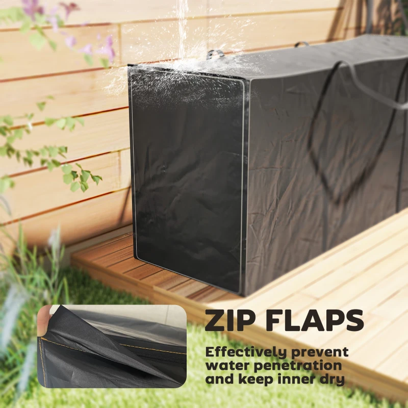 Best 720 L Outdoor Garden Cushion Storage Bag, Heavy Duty 600D Oxford Fabric Waterproof Garden Furniture Cushion Storage Bag with 2-Way Zip for Tent, Christmas Tree, 175 x 55 x 75 cm, Black - Image 6