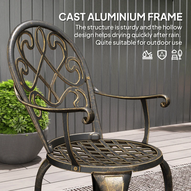 Best Three-Piece Elegant Aluminium Garden Set - Bronze Tone - Image 5
