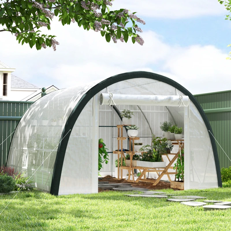 Best 4 x 3(m) Walk-In Tunnel Greenhouse, with Accessories - White - Image 2