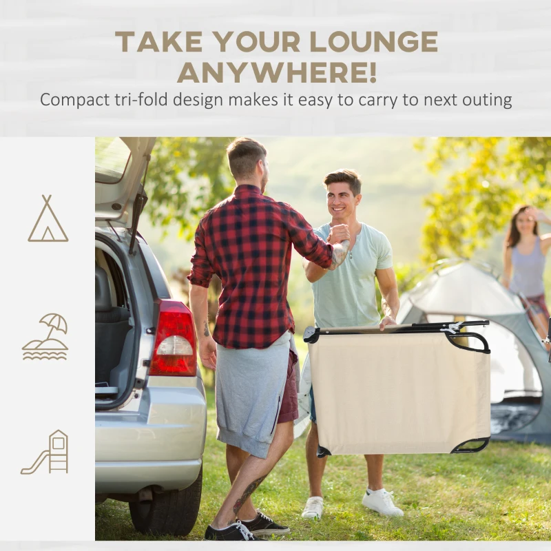 Best Outdoor Folding Sun Lounger Set of 2 with Face Hole, 4 Level Adjustable Backrest Reclining Garden Lounger, Garden Recliner Sunbed with 600 D Oxford Cloth Seat and Pillow for Beach, Sand - Image 8