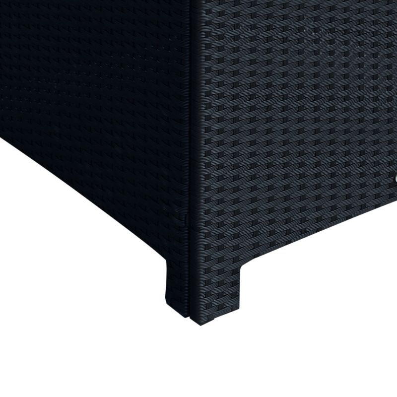 Best PE Wicker Side Table Rattan Garden Furniture with Four Foot Pads, Rust & Mild Weather Damage Resistant, Black - Image 9