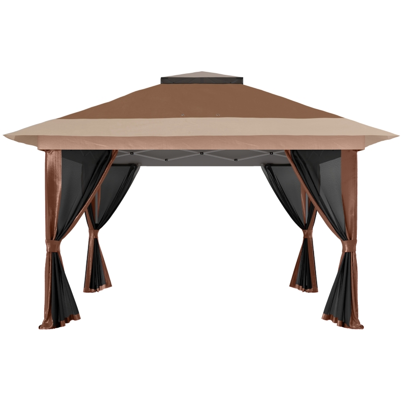 Best 3.6 x 3.6m Pop-Up Gazebo, with Accessories - Brown - Image 9