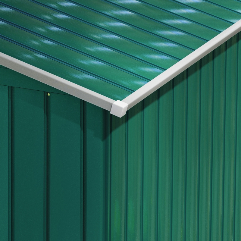 Best 7 x 4ft Metal Garden Shed, Outdoor Storage Tool House with Ventilation Slots, Foundation Kit and Lockable Double Doors, Green - Image 9