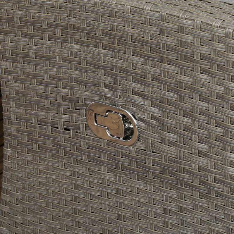 Best 4 Piece Rattan Garden Furniture Set Outdoor Sofa Sectional Set with Glass Top Table for Poolside, Grey - Image 9