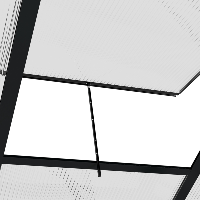 Best 6 x 10ft Polycarbonate Greenhouse, Large Walk-In Green House with Slide Door and Window, Garden Plants Grow House with Aluminium Frame and Foundation, Grey - Image 10