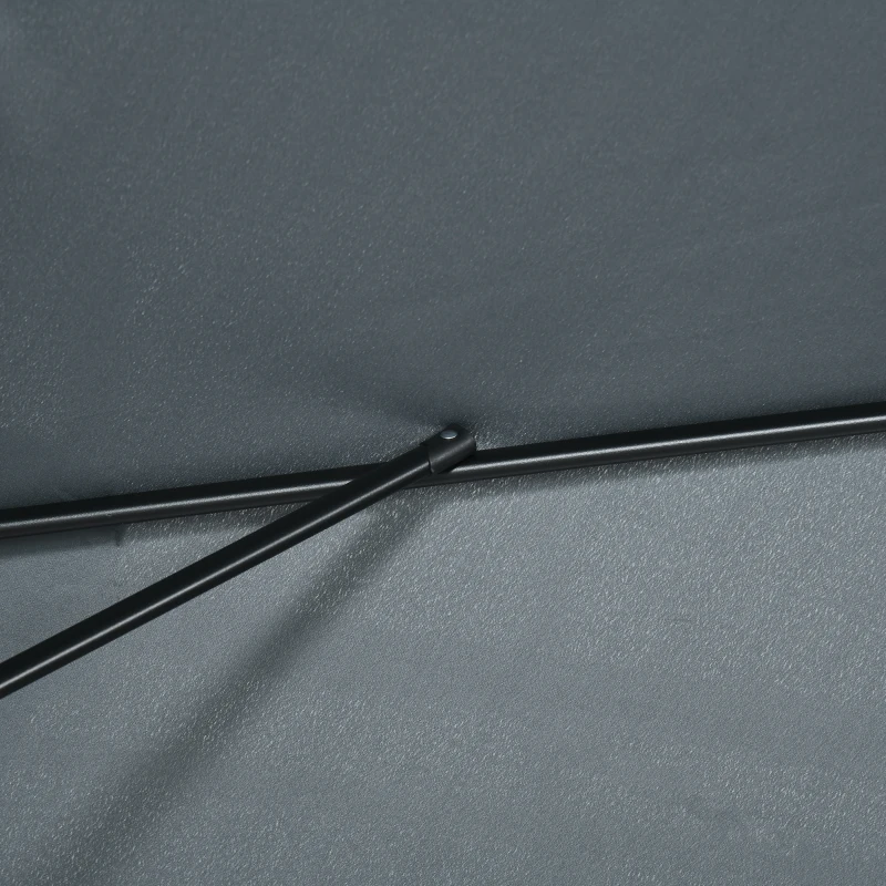 Best 3x2m Patio Parasol Garden Umbrellas Canopy with Aluminum Tilt Crank Rectangular Sun Shade Steel, Dark Grey - Image 8