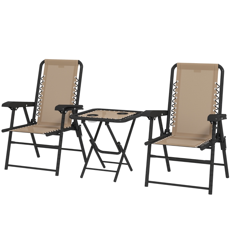 Best Three-Piece Garden Table and Chair Set - Khaki - Image 11