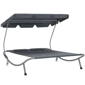 Best Double Outdoor Bed, with Canopy - Light Grey