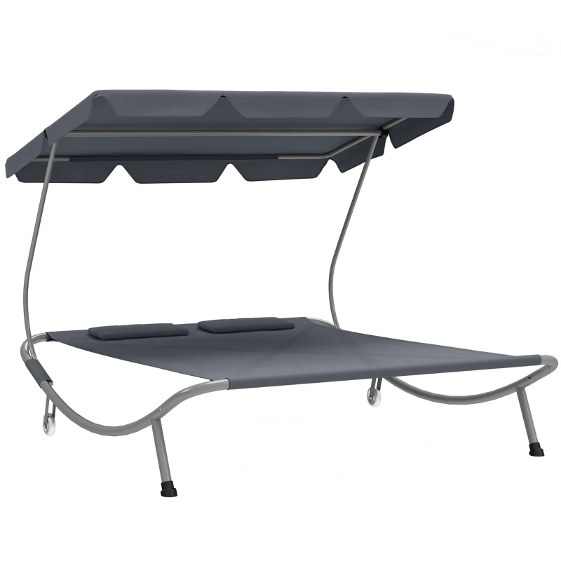 Best Double Outdoor Bed, with Canopy - Light Grey