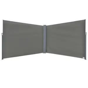 Best 6 x 2m Retractable Sun Side Awning Screen Fence Patio Garden Wall Balcony Screening Panel Outdoor Blind Privacy Divider Grey