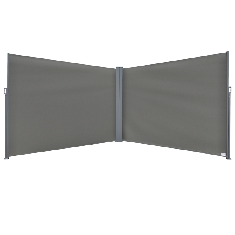 Best 6 x 2m Retractable Sun Side Awning Screen Fence Patio Garden Wall Balcony Screening Panel Outdoor Blind Privacy Divider Grey