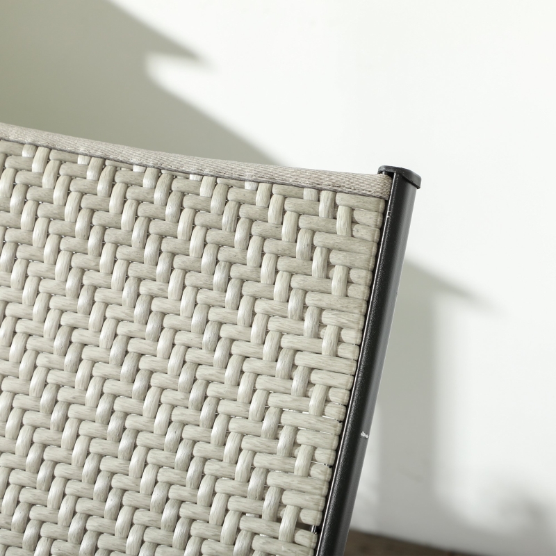 Best Foldable Outdoor PE Rattan Sun Lounger Set of 2, Patio Wicker Recliners Lounge Chair w/ 5-Level Adjustable Backrest, for Poolside, Garden, Mixed Grey - Image 9