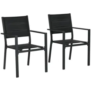 Best Set of Two Aluminium Stacking Garden Chairs - Black