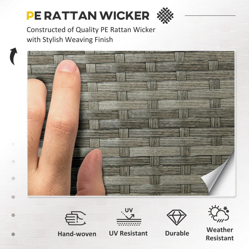 Best 5 Pieces Rattan Garden Furniture Set with Dining Table, Cushions - Dark Blue - Image 4