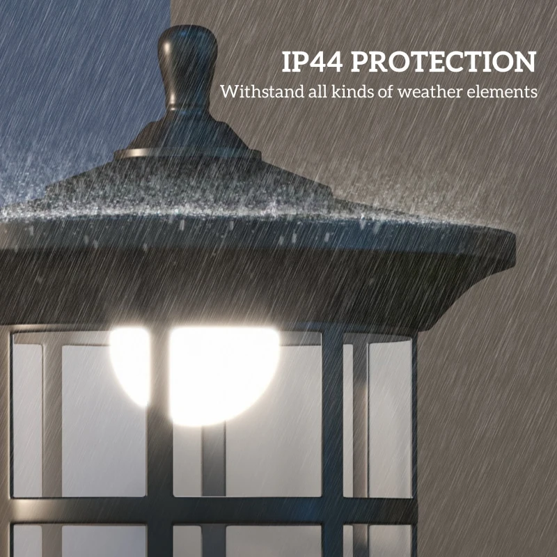 Best Set of Two 1.8m Traditional Style Solar Lamp Posts - Black - Image 6