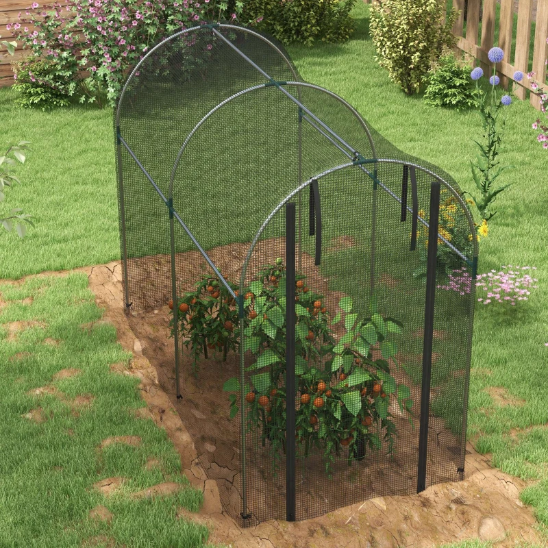 Best Galvanised Steel Fruit Cage, Plant Protection Tent with Zipped Door, 1.2 x 2.4 x 1.9m, Black - Image 8