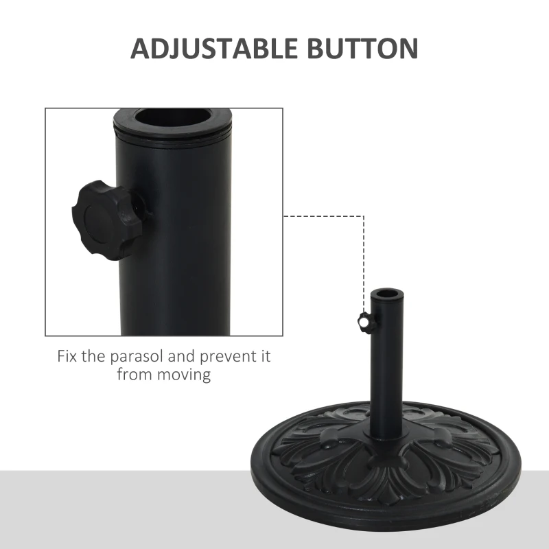 Best 13kg Round Parasol Base Sun Umbrella Weight Stand Holder Patio Outdoor Garden, Black - Image 4