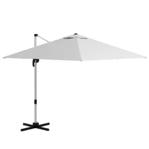 Best Square Cantilever Garden Parasol, with Five-Position Canopy - White