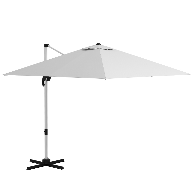 Best Square Cantilever Garden Parasol, with Five-Position Canopy - White