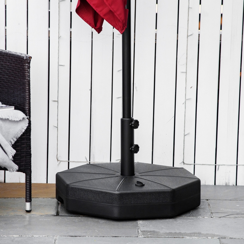 Best Octagonal Garden Parasol Base Holder Outdoor Market Umbrella Stand Weights, Up to 28kg Water Filled or 40kg Sand Filled, Black - Image 12