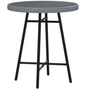 Best Rattan Border Outdoor Side Table - Grey