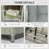 Best 5 Pieces Rattan Bistro Set with Adjustable Back, Reclining Wicker Balcony Furniture with Cushions, Glass Top Coffee Table and Footstools, Outdoor Table and Chairs, Grey - Image 7