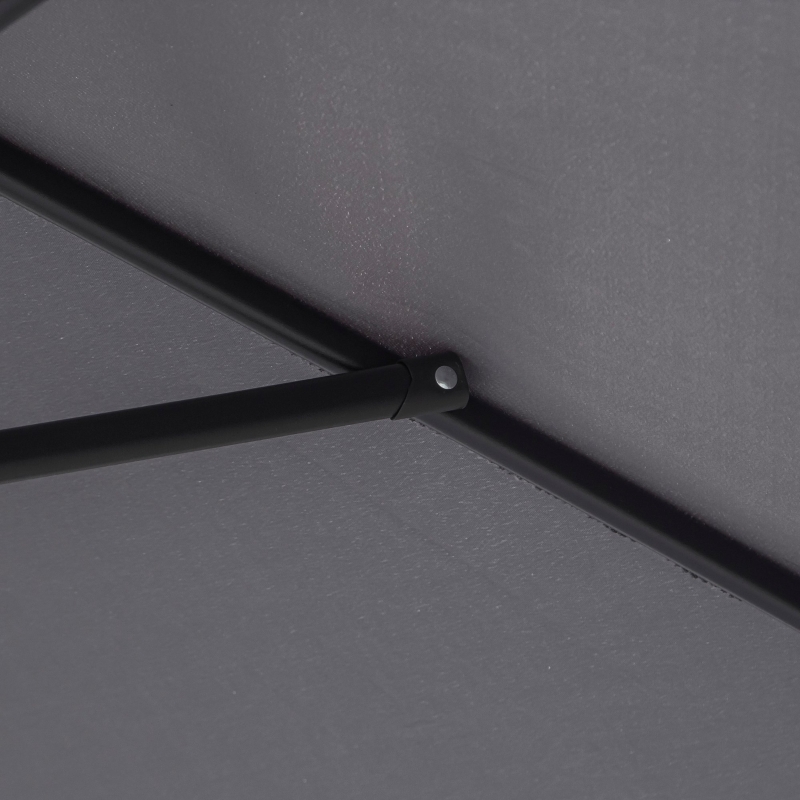 Best 2.6M Garden Parasol Umbrella with Tilt and Crank, Outdoor Sun Parasol Sunshade Shelter with Aluminium Frame, Grey - Image 9