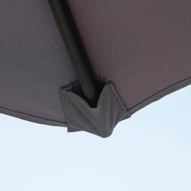 Best 2.6M Garden Parasol Umbrella with Tilt and Crank, Outdoor Sun Parasol Sunshade Shelter with Aluminium Frame, Grey - Image 10