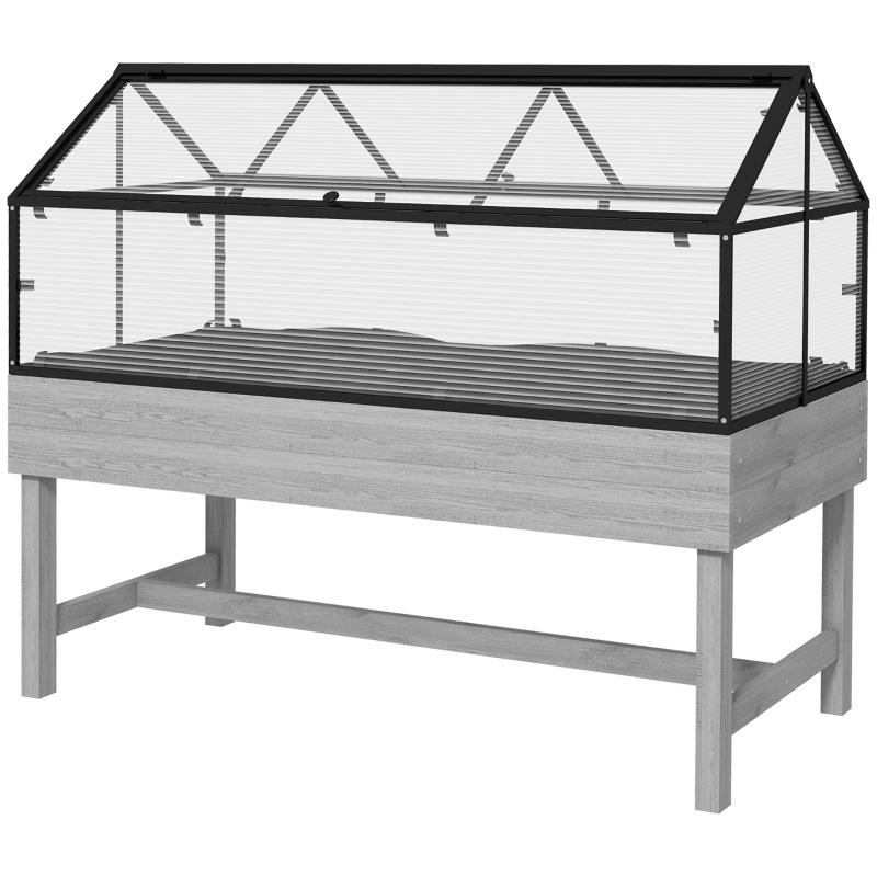Best 60 x 120cm Raised Garden Bed with Wooden Base - Grey - Image 11
