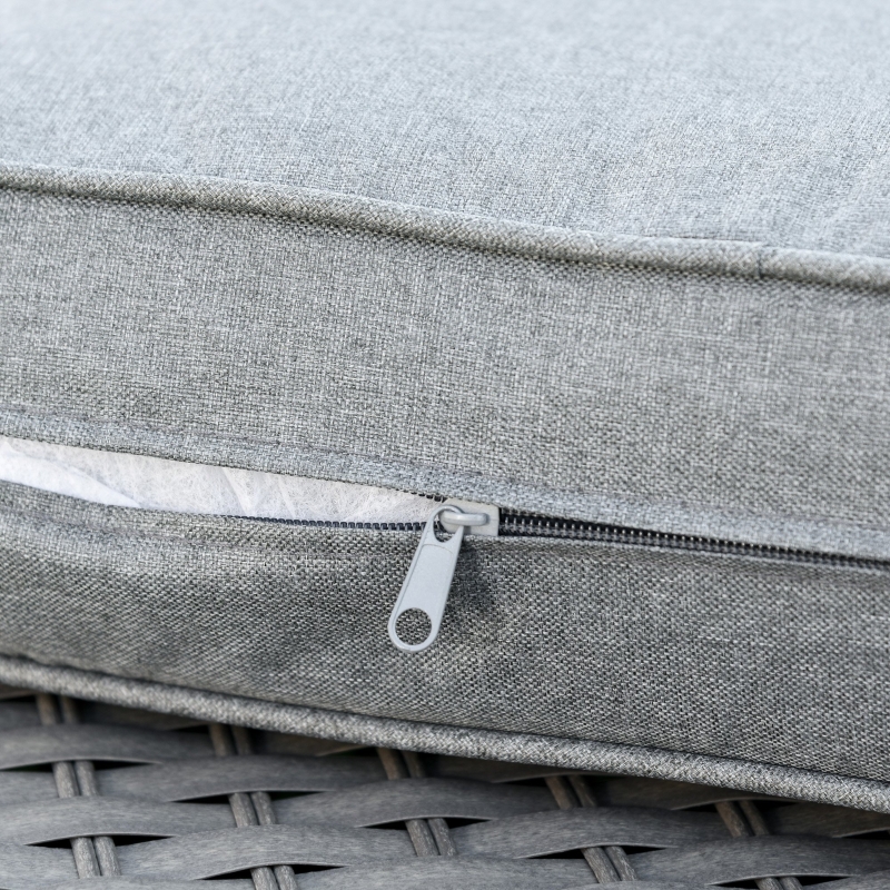 Best 5 PCs PE Rattan Wicker Corner Sofa Set Bonzer Outdoor Conservatory Furniture Lawn Patio Tea Table Footstool w/ Cushion - Grey - Image 12