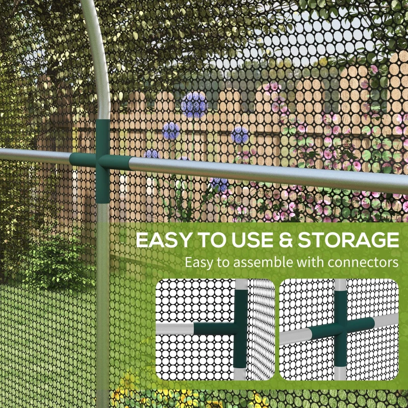 Best Galvanised Steel Fruit Cage, Plant Protection Tent with Zipped Door, 1.2 x 2.4 x 1.9m, Black - Image 5